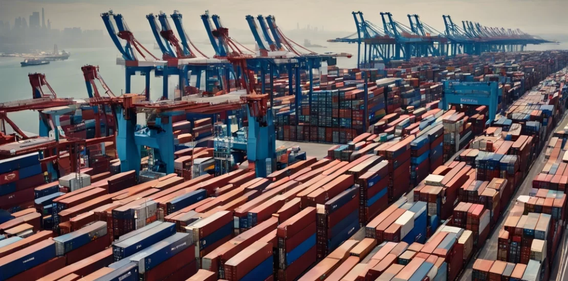 Containers in the port